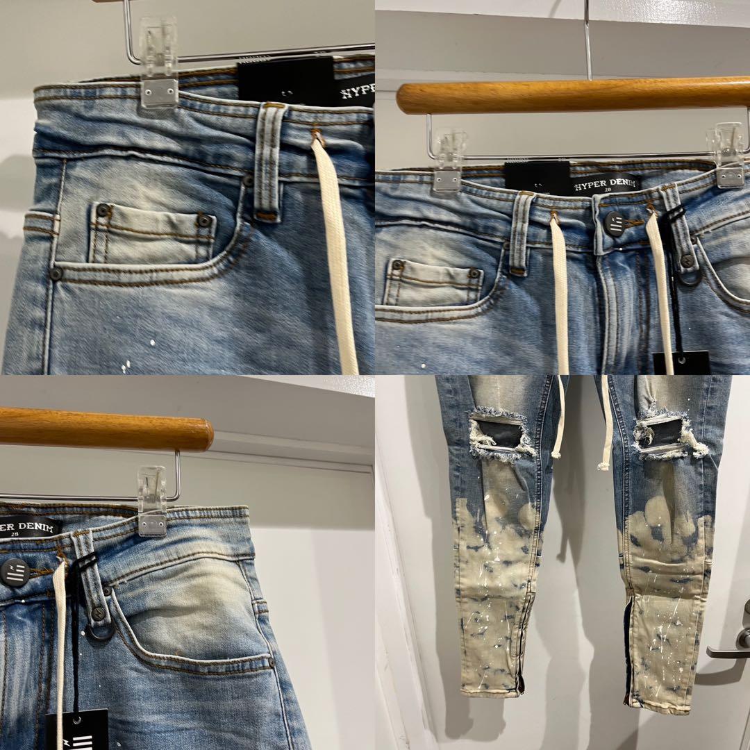HYPER DENIM スキニーテーパードジッパーデニムパンツ28
