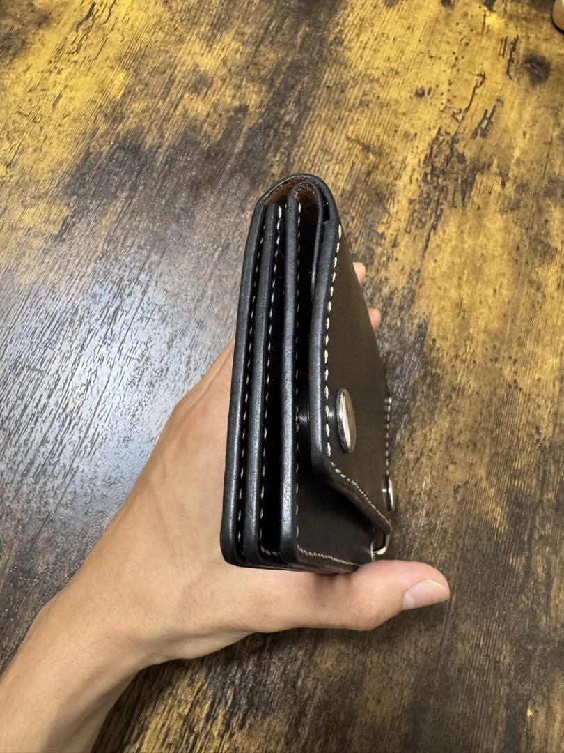 トラッカーウォレット　財布　3層　革財布　ミドルサイズ　昭南多脂ベンズ 昭南多脂ベンズ – ブラック｜ロングトラッカーウォレット｜職人