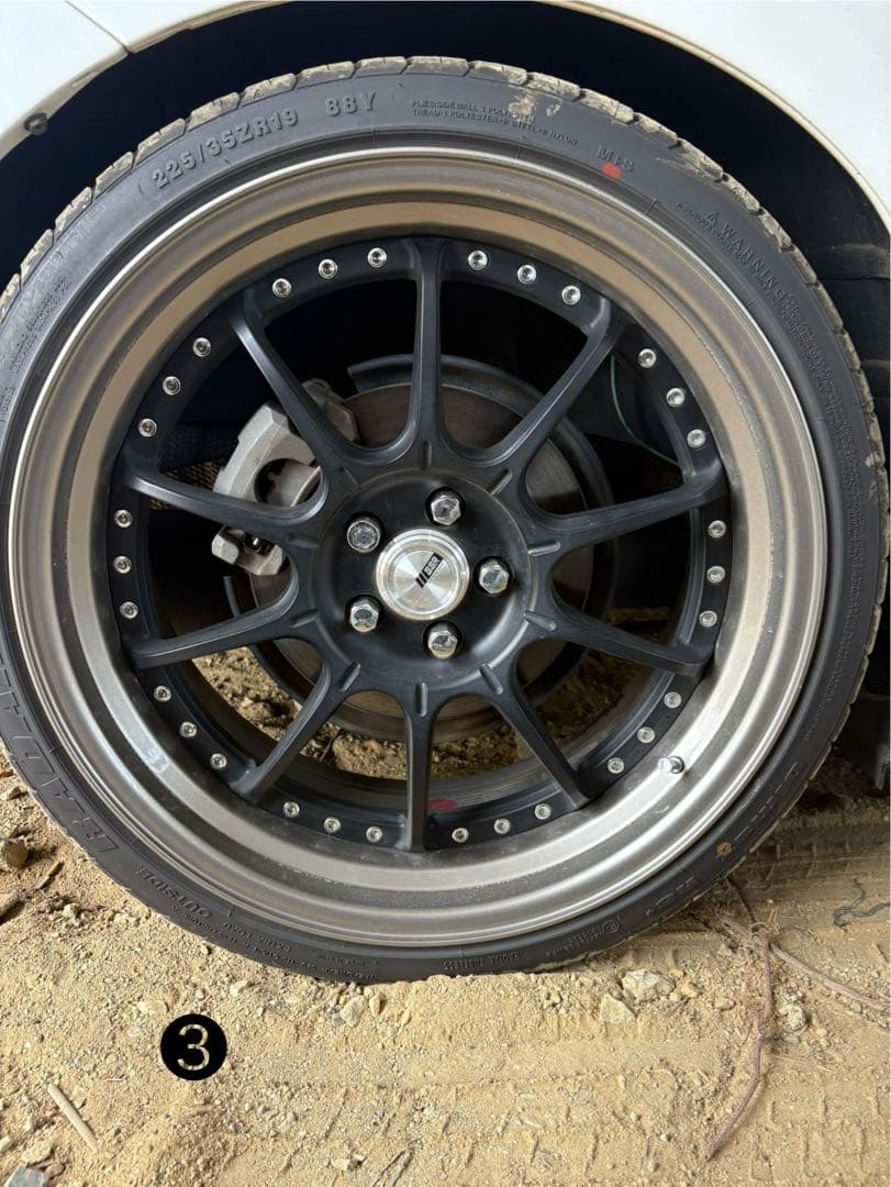 19インチ ブラック シルバー ホイールセット