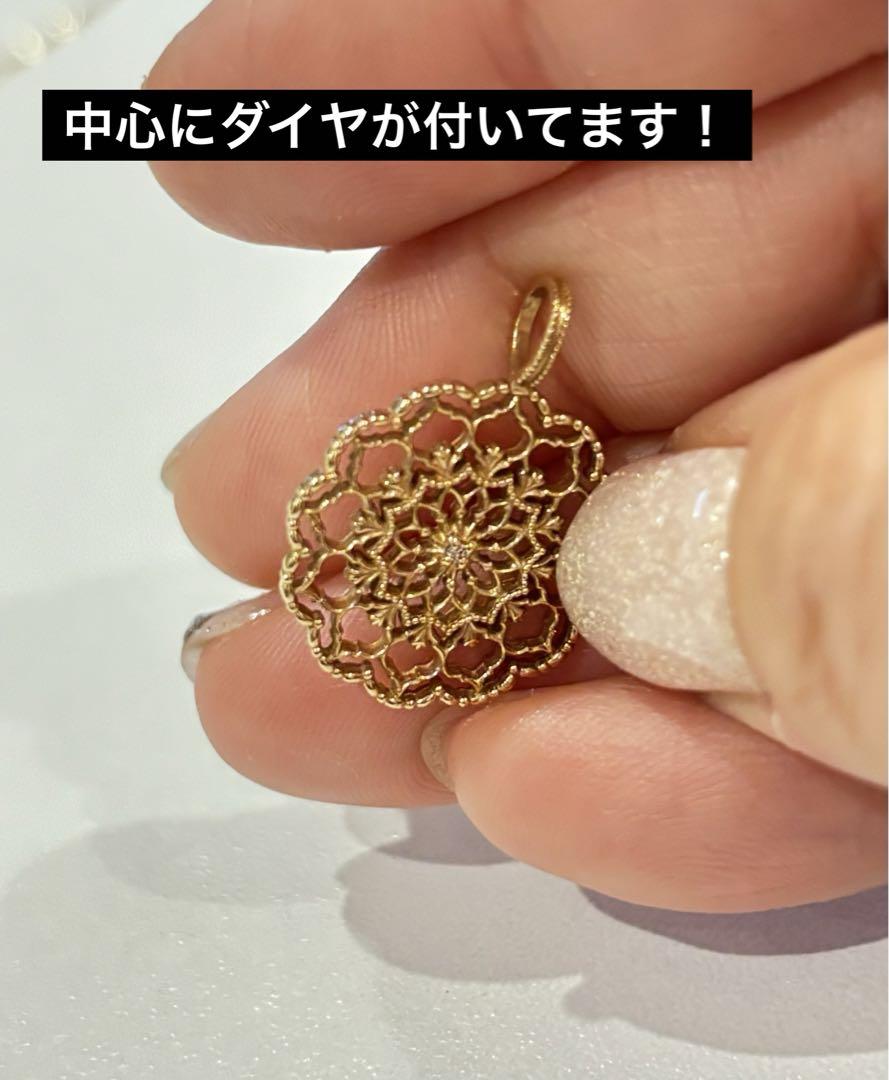 【アガット】　ダイヤモンドK10 ネックレスチャーム