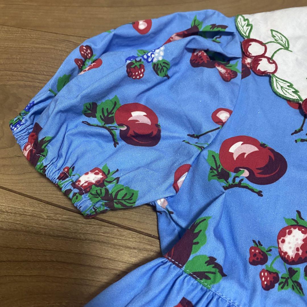 美品【ANNA SUI mini】レトロフルーツ柄ワンピース 120cm