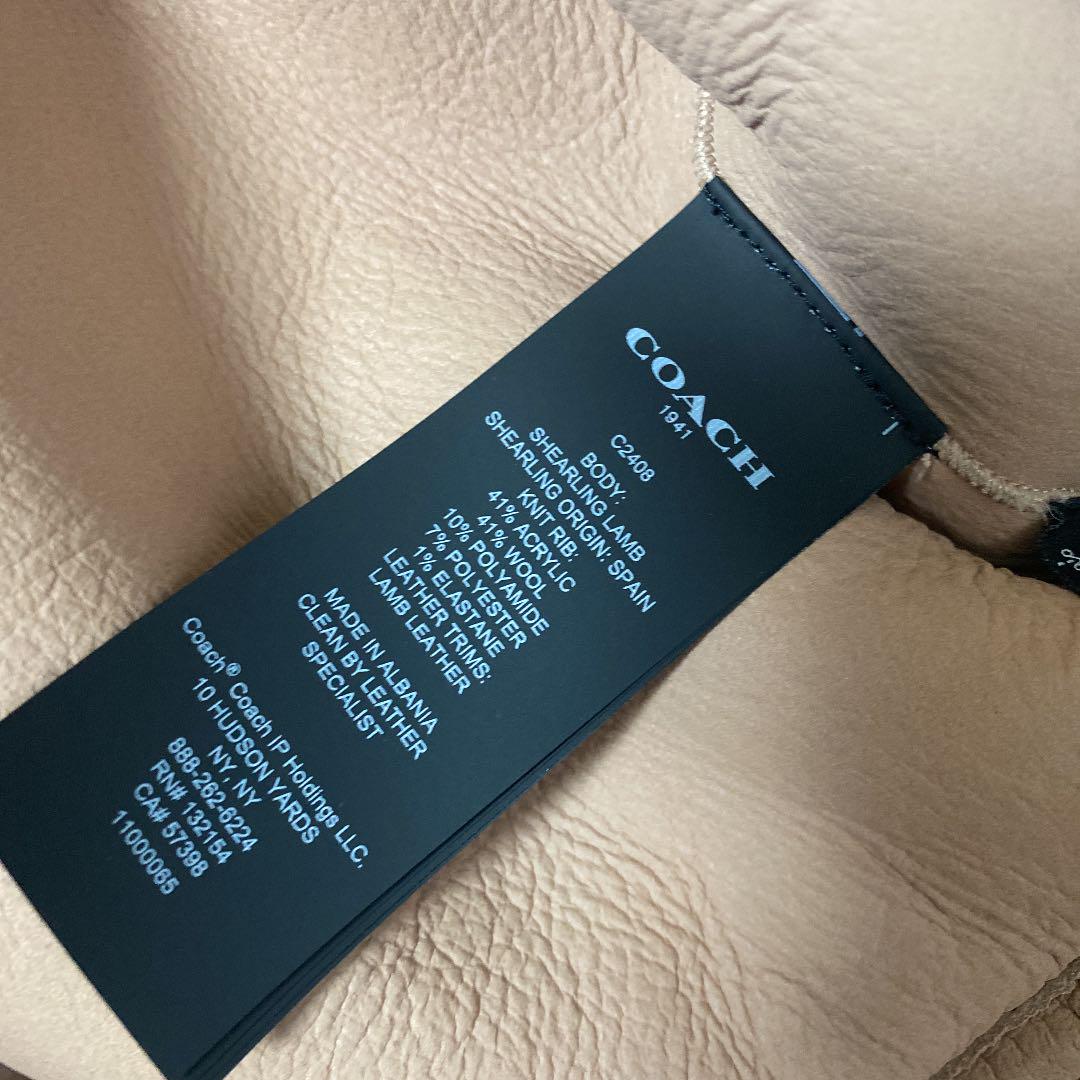 したらお◦ 新品未使用 ムートン ピンク 羊革 サイズ0 OKYRm-m64427285385 coach コーチ ブルゾン のサイズ