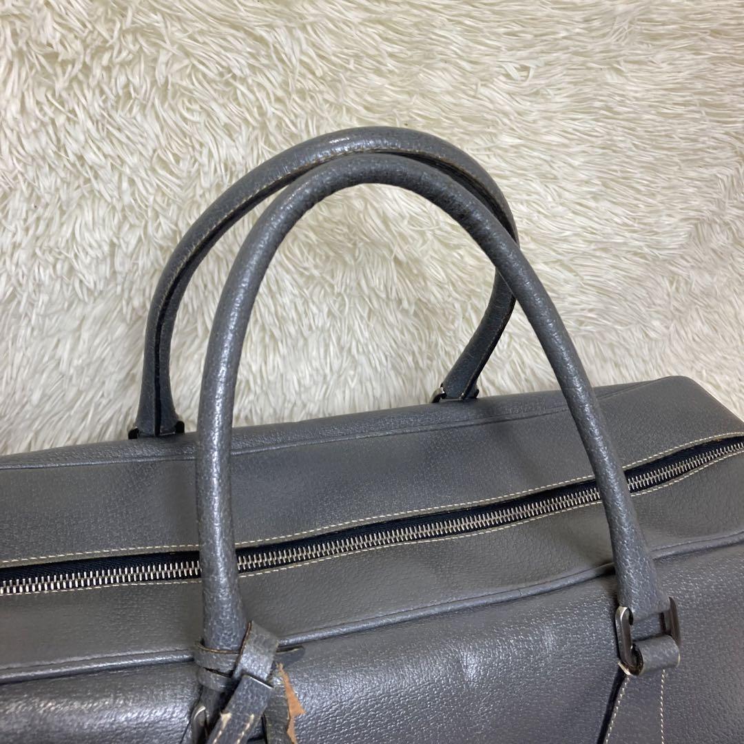 美品✨PRADA ビジネスバッグ 三角ロゴ レザー グレー 大容量