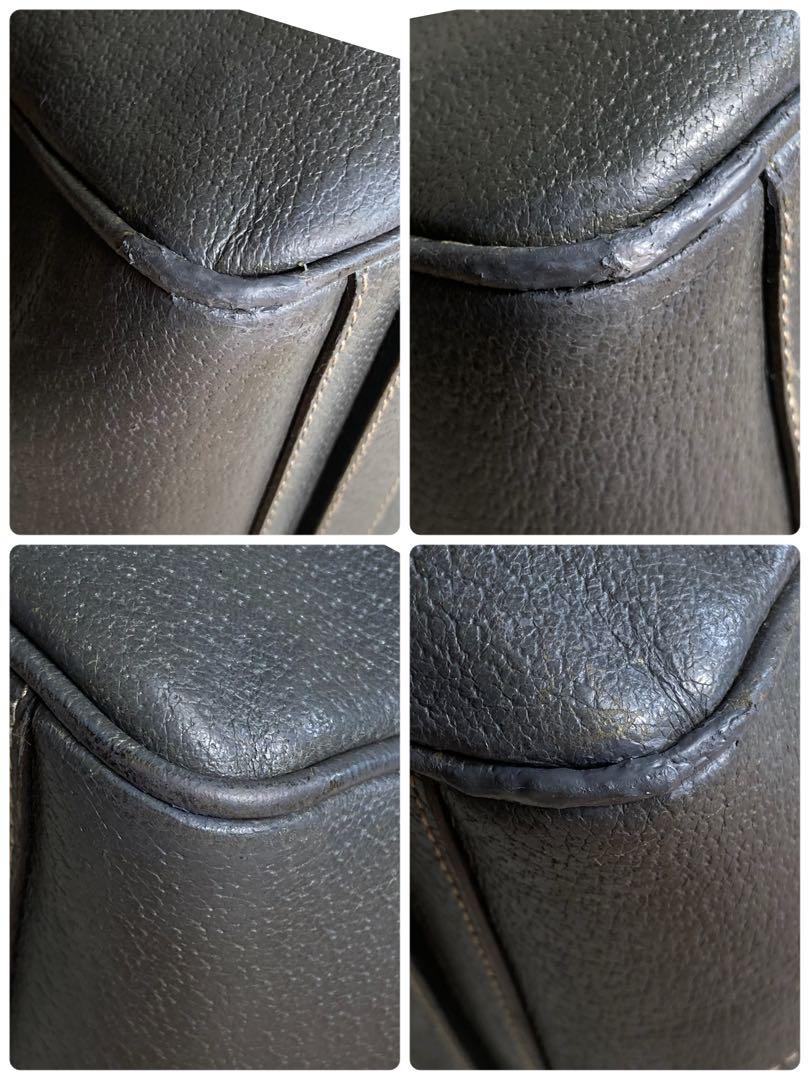 美品✨PRADA ビジネスバッグ 三角ロゴ レザー グレー 大容量