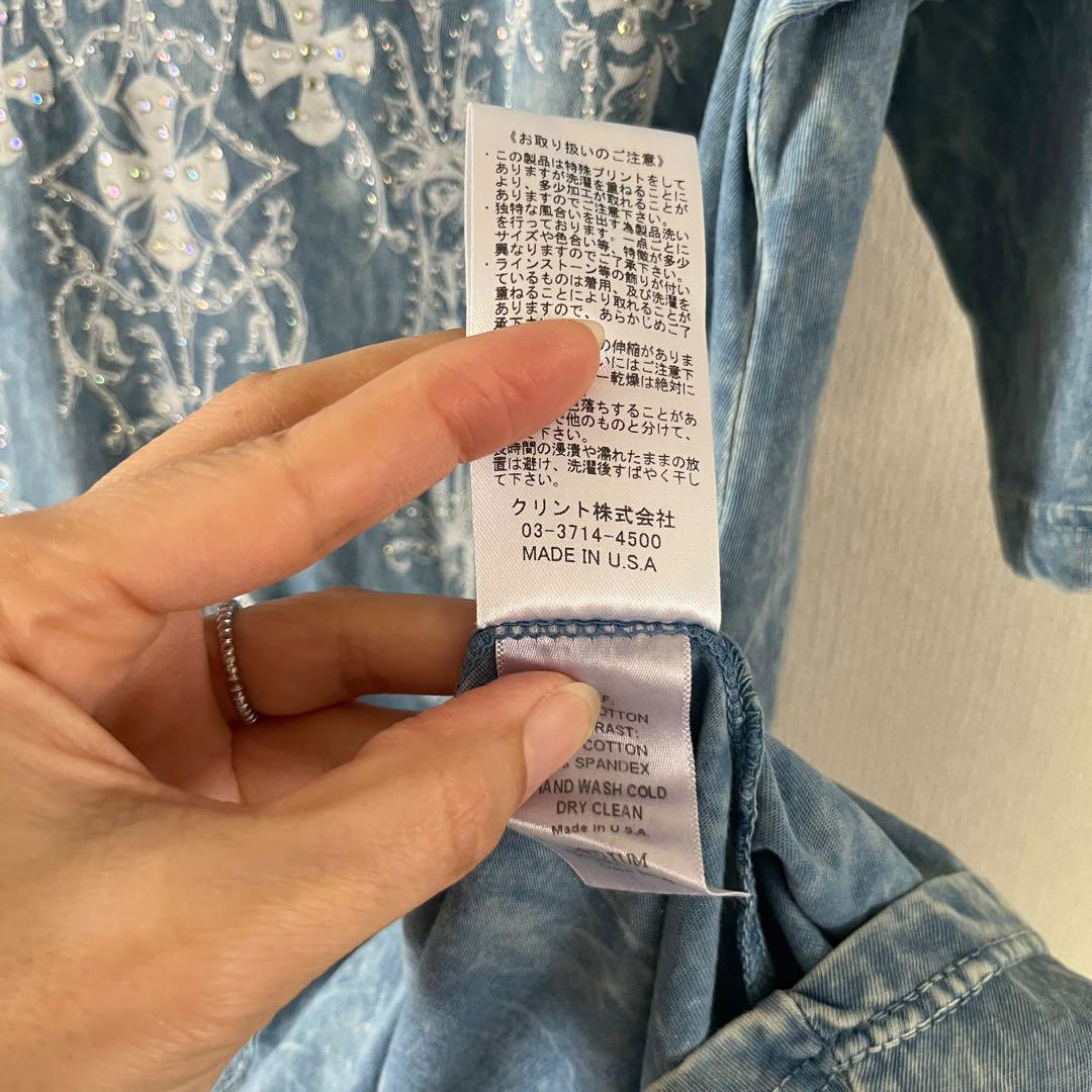 00s y2k USA製 クロス チュニック Tシャツ グランジ コア 十字架