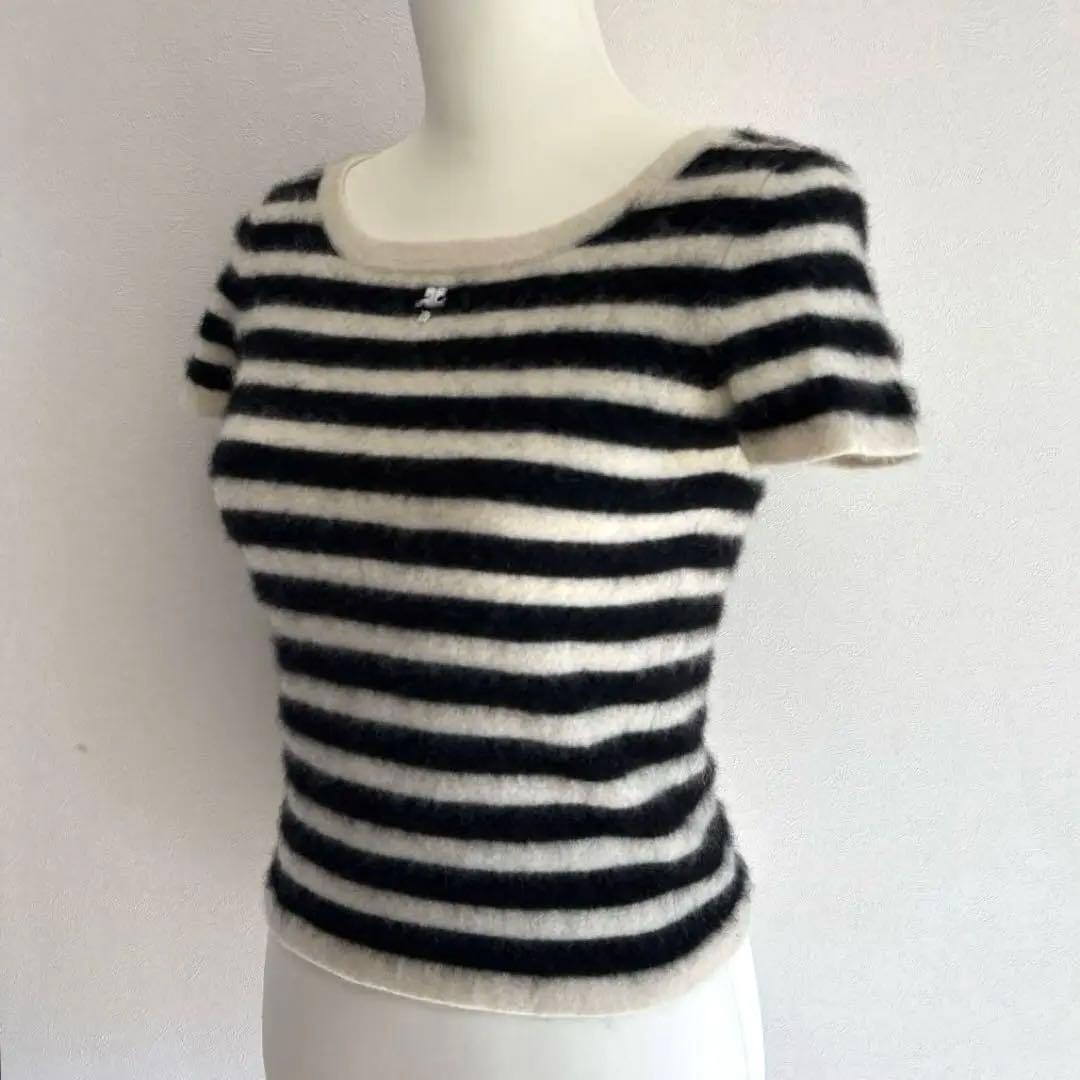 クレージュ courreges21 カシミア 半袖 ニット Y2K ファーニット