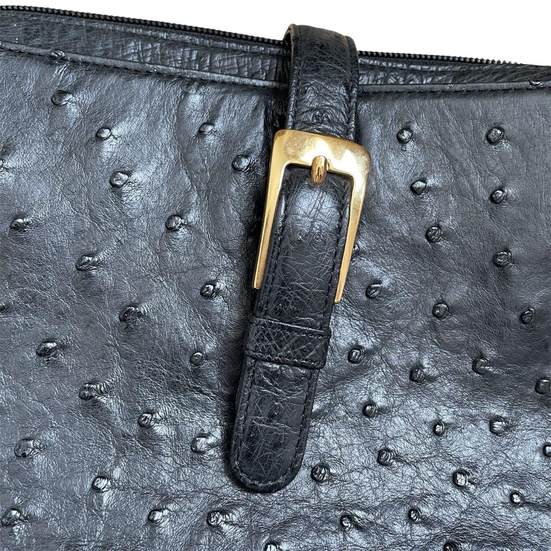 美品】JRA オーストリッチ ハンドバッグ ブラック - メルカリ