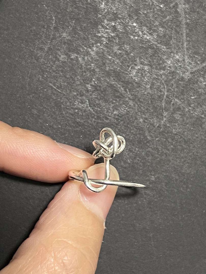 【美品】リング925銀結び目デザイン