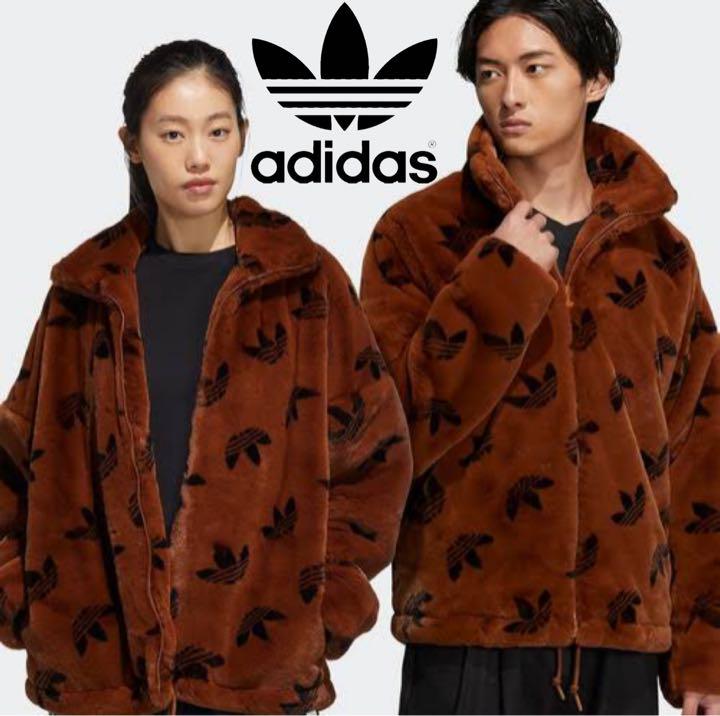 adidas ユニセックス　モノグラム ファージャケット　M ブラウン