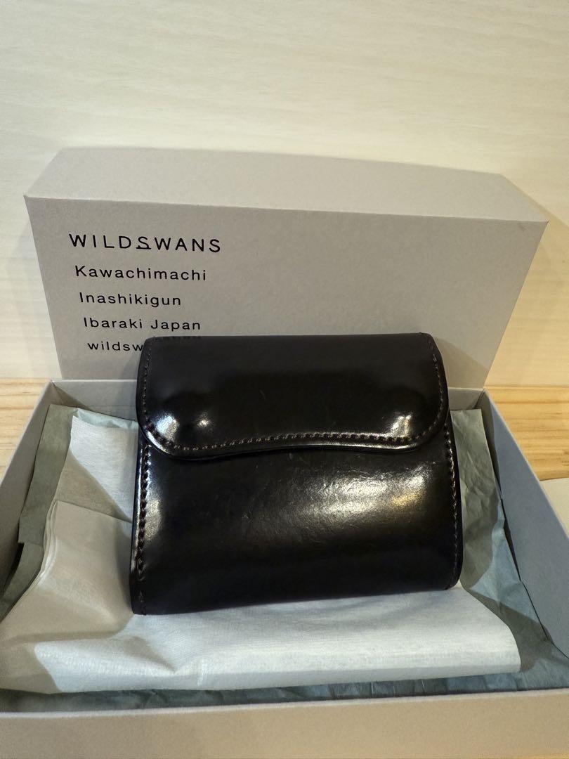 WILDSWANS 黒 三つ折り財布 レザー 日本製