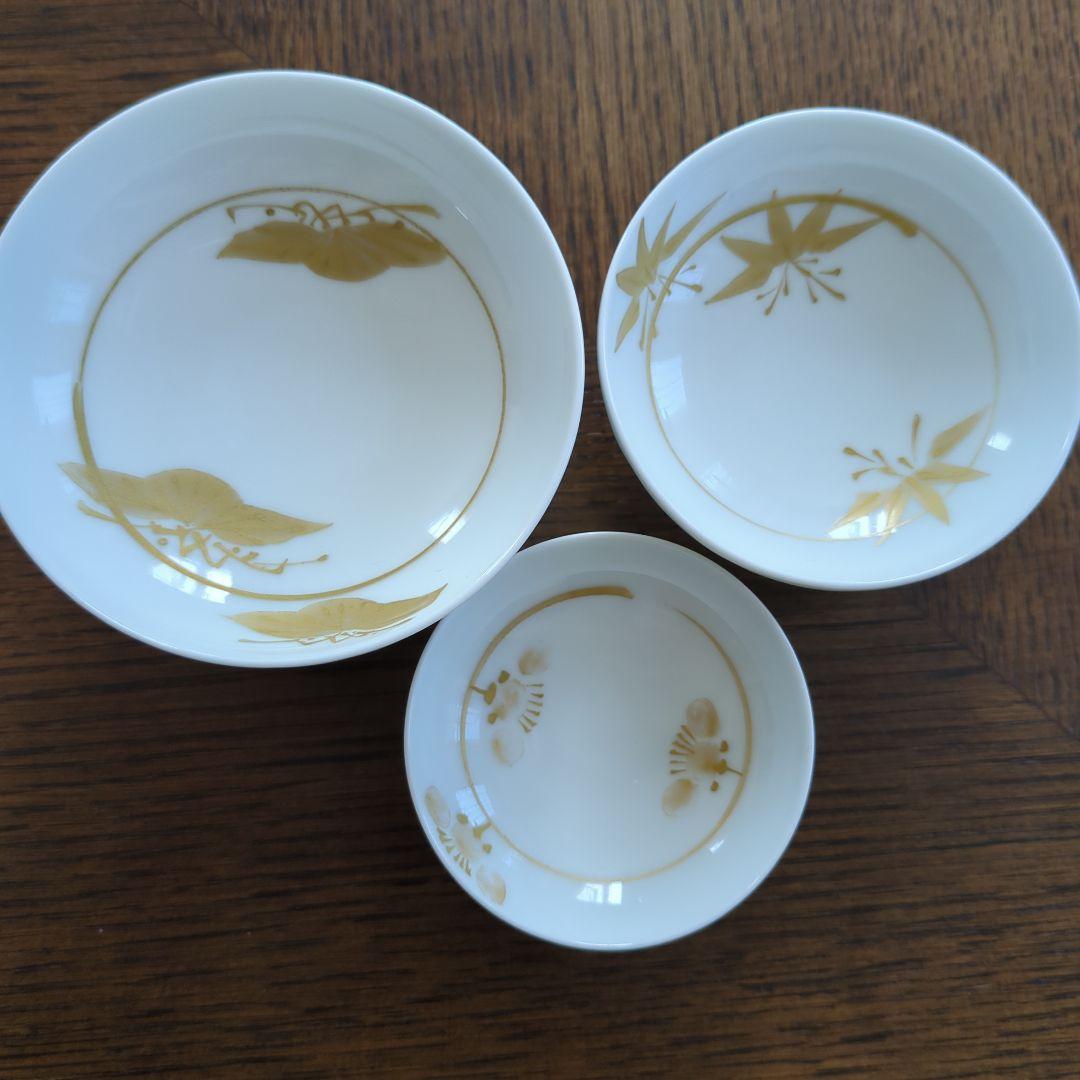 有田焼盃松竹梅3点金色絵柄