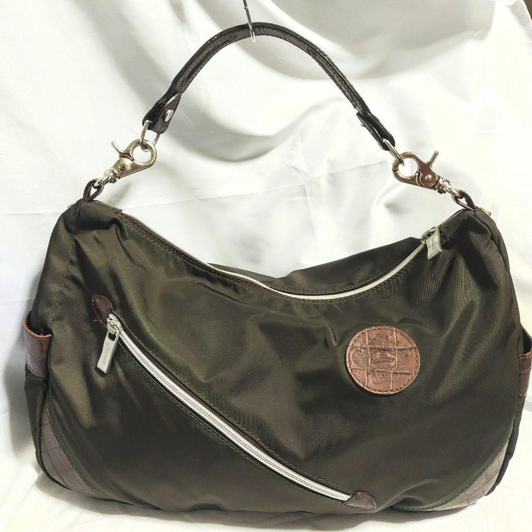 廃盤美品 イタリア製 オロビアンコ レザーリモンタナイロンバッグ