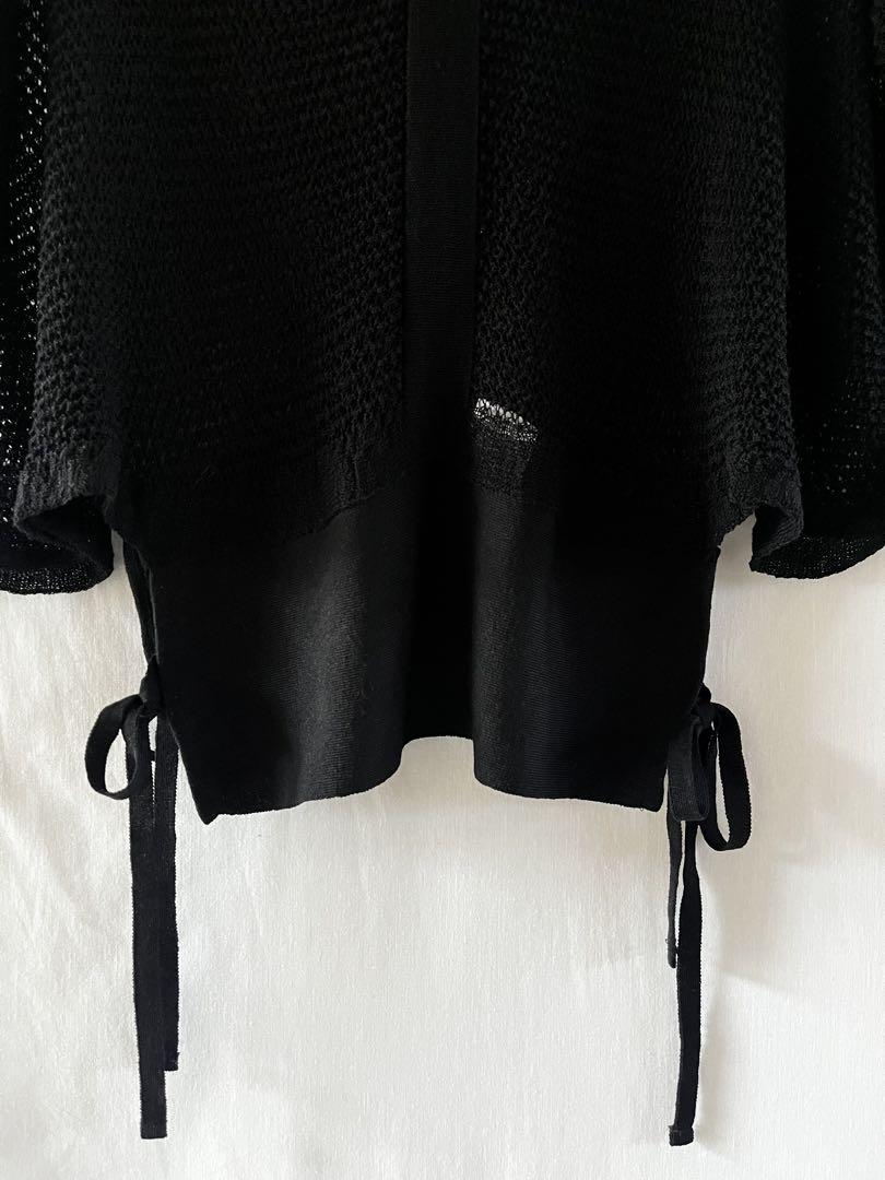【美品】TANタン 2WAY リネン混 メッシュニットトップス