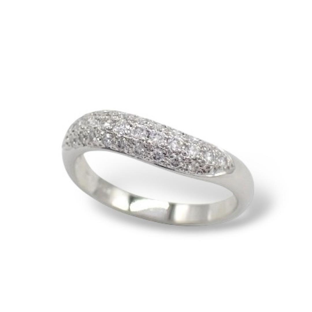 ミキモト 0.34ct パヴェ ダイヤ リング Pt950 10号 3559