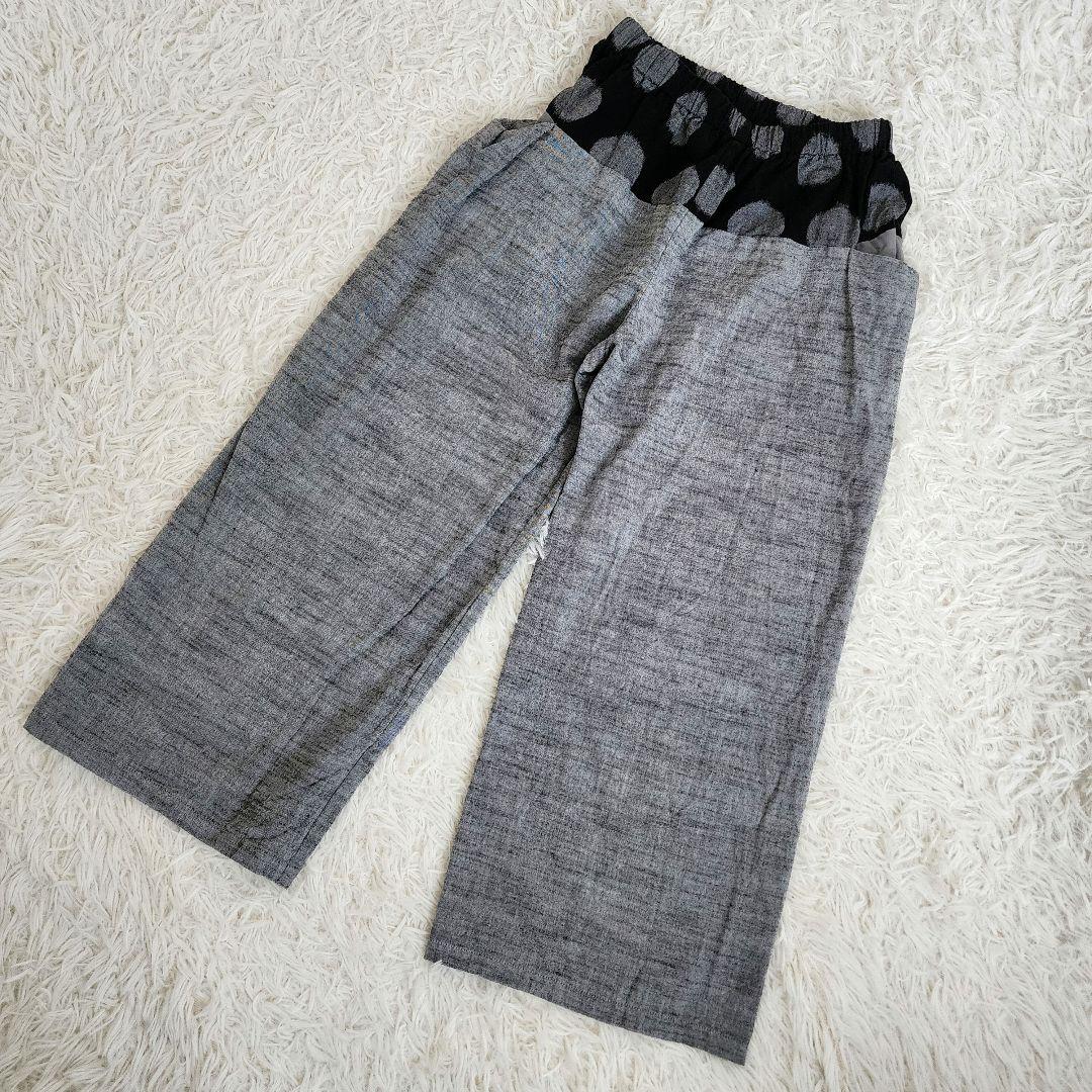 【極美品】SOU・SOU 久留米絣 帯もんぺ／すいぎょく 濡羽色×杢灰 S
