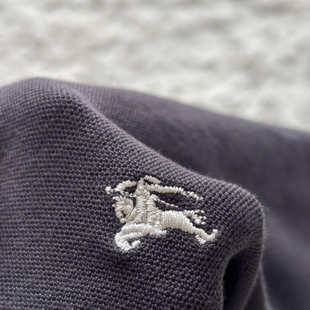 美品　バーバリーブラックレーベル　ロゴ刺繍長袖ポロシャツ　黒　ブラック 新 発売ファッション - ✨美品✨ BURBERRY BLACK LABEL 黒 長袖