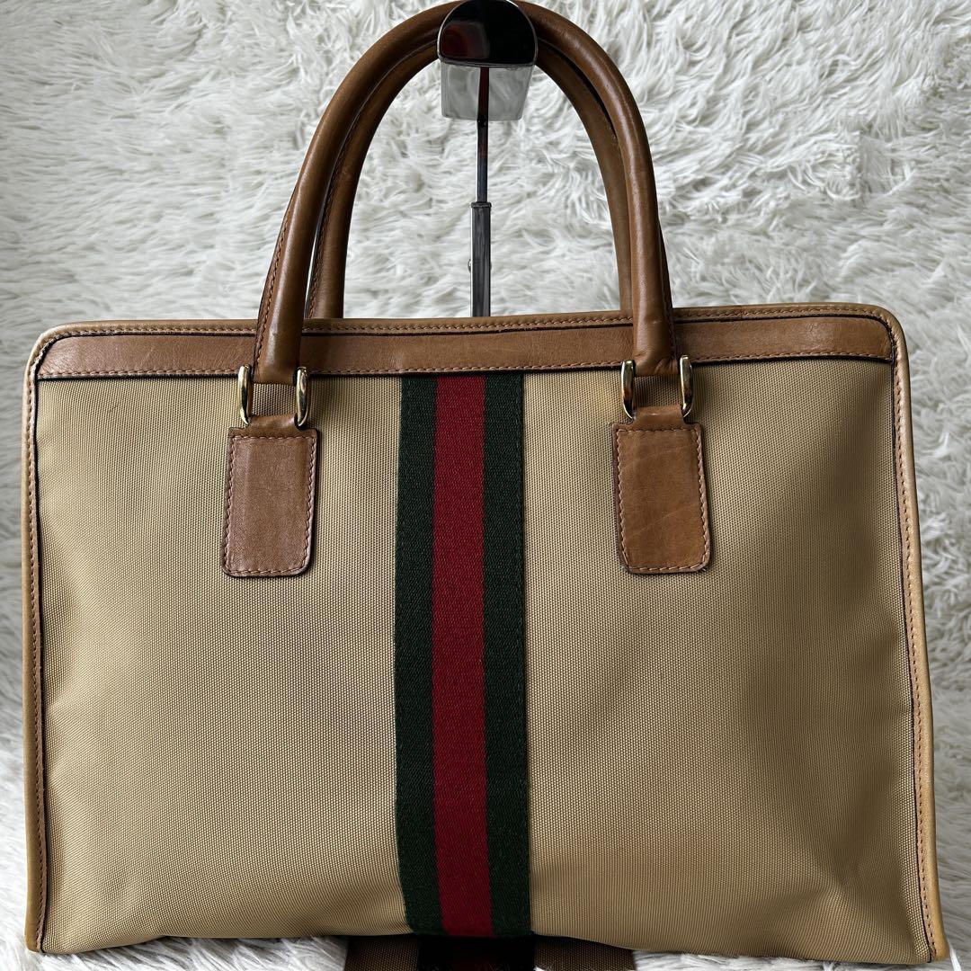 ◎美品◎GUCCI オフィディア ビジネスバッグ キャンバス レザー シェリー