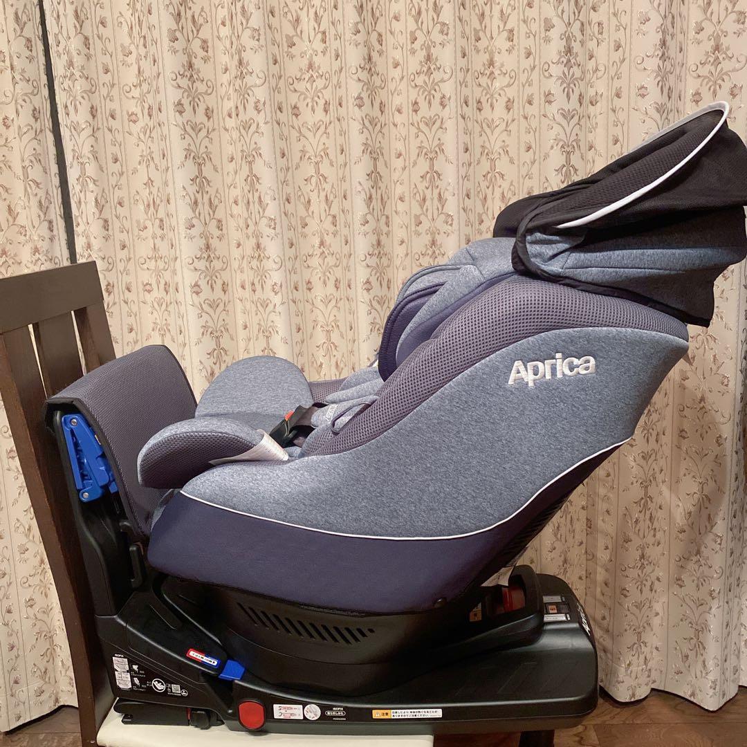 ✨美品✨Aprica クルリラAD チャイルドシート 回転式 ライトネイビー ✨美品✨Aprica クルリラAD チャイルドシート 回転式 ライトネイビー