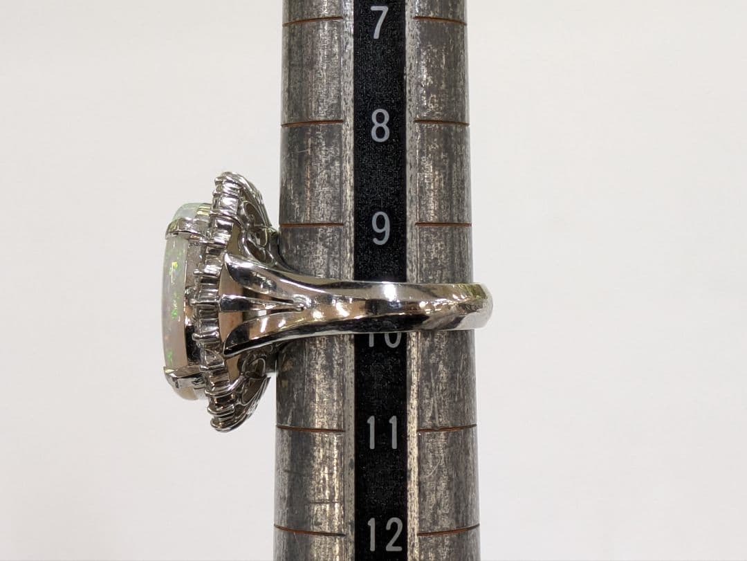 オパール×ダイヤモンドリング◎10号/Pt900/指輪