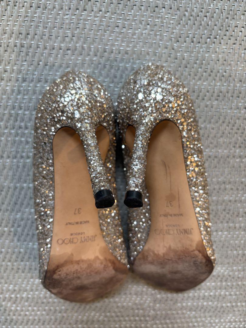 ジミーチュウ　JIMMY CHOO グリッターパンプス　37