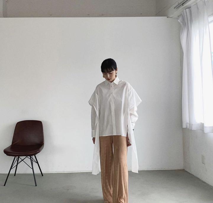CLANE ブラウス SIDE RIBBON OVER SHIRT