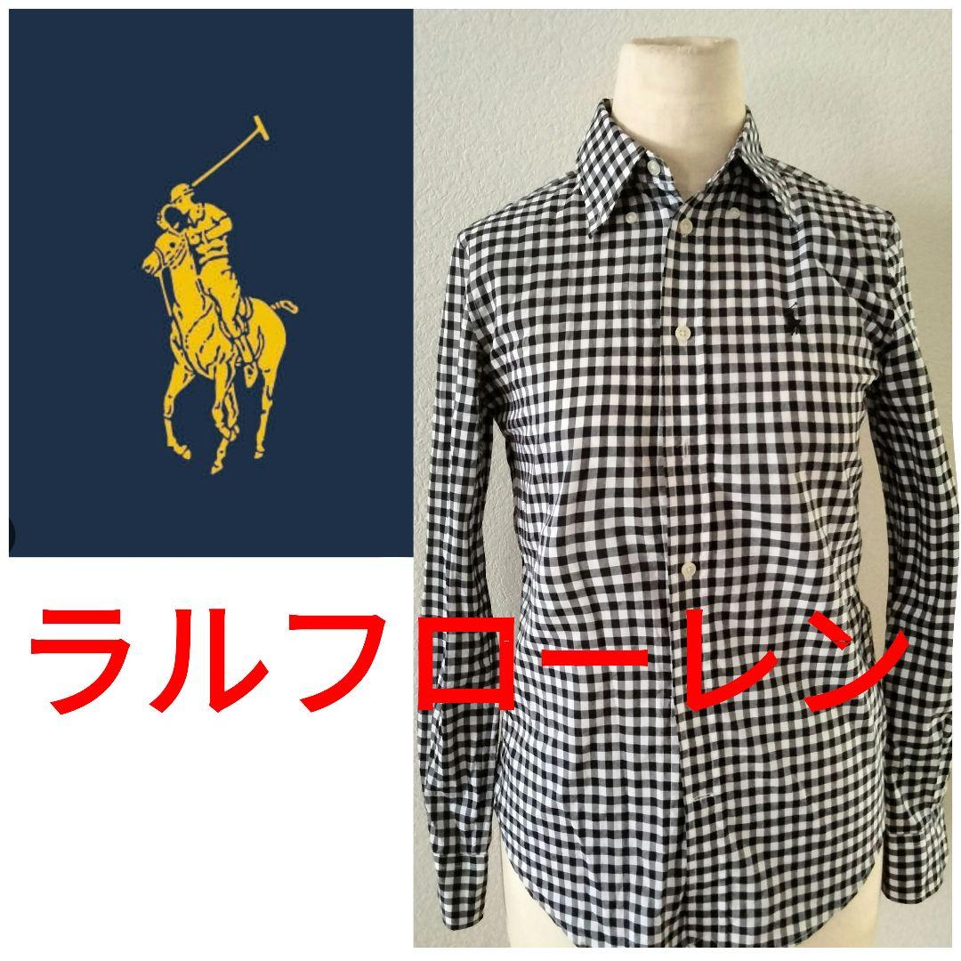 Polo Ralph Lauren チェック柄 長袖ワイシャツ　白黒