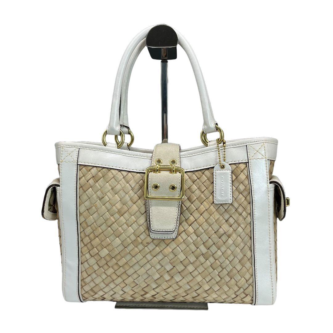 ✨美品✨COACH コーチ ハンドバッグ レザー ベージュ×ホワイト