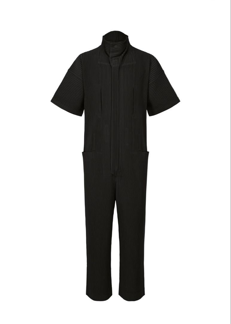 HOMME PLISSE PLEATS BOTTOMS ジャンプスーツ黒