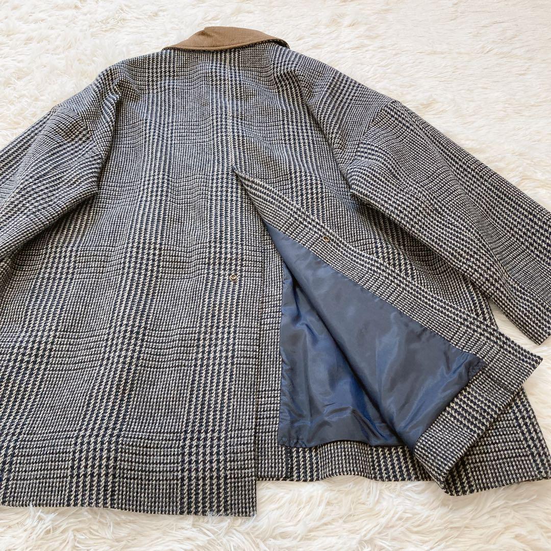 Wool/Check bal collar short コート　グレンチェック