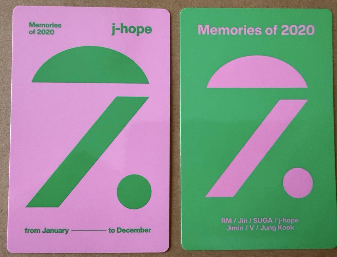 BTS J-HOPE ホソク トレカ2枚 Memories 2020 DC - メルカリ