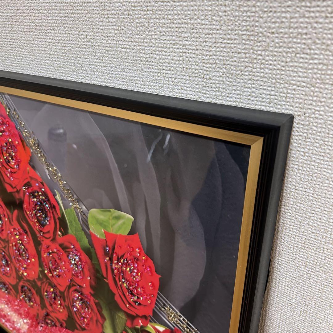 クリスタルアートパネル　バラ　薔薇　ローズ　大きいサイズ