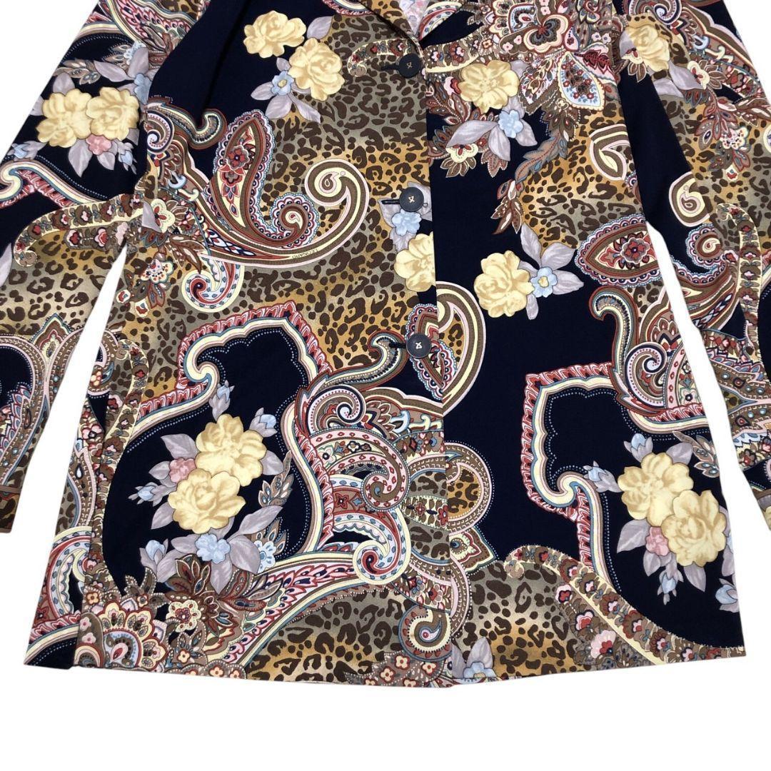 【極美品】レオナール カンカン素材 花柄 ペイズリー 日本製 L 高級ジャケット