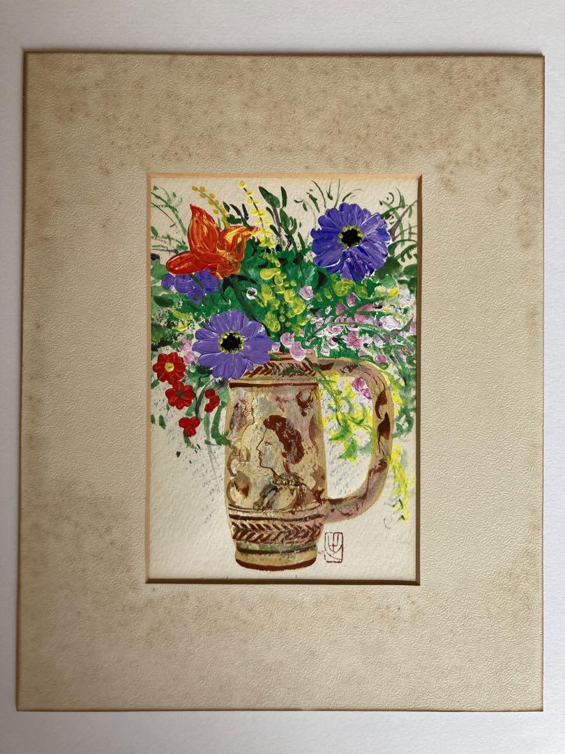 油彩画 出岡実 マジョリカの草花 - メルカリ