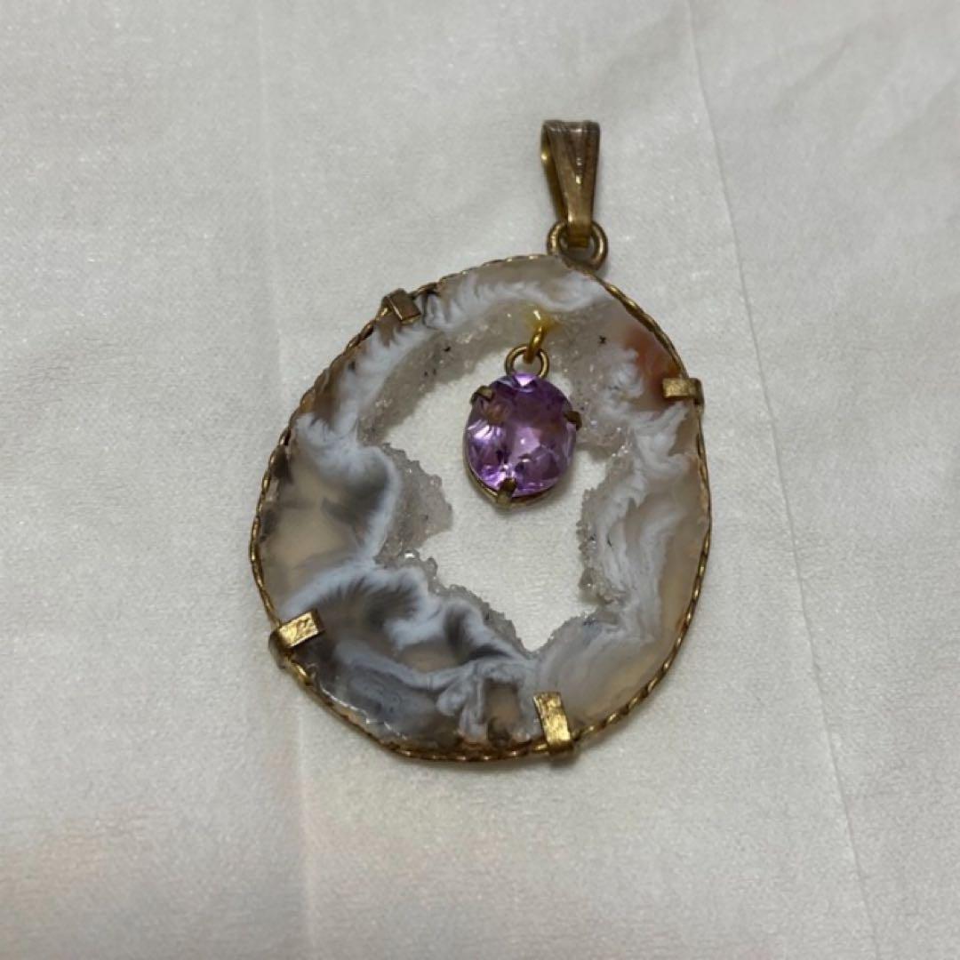 ペンダントトップ  ヘッド 天然石  水晶 アメジスト アクセサリー ネックレス