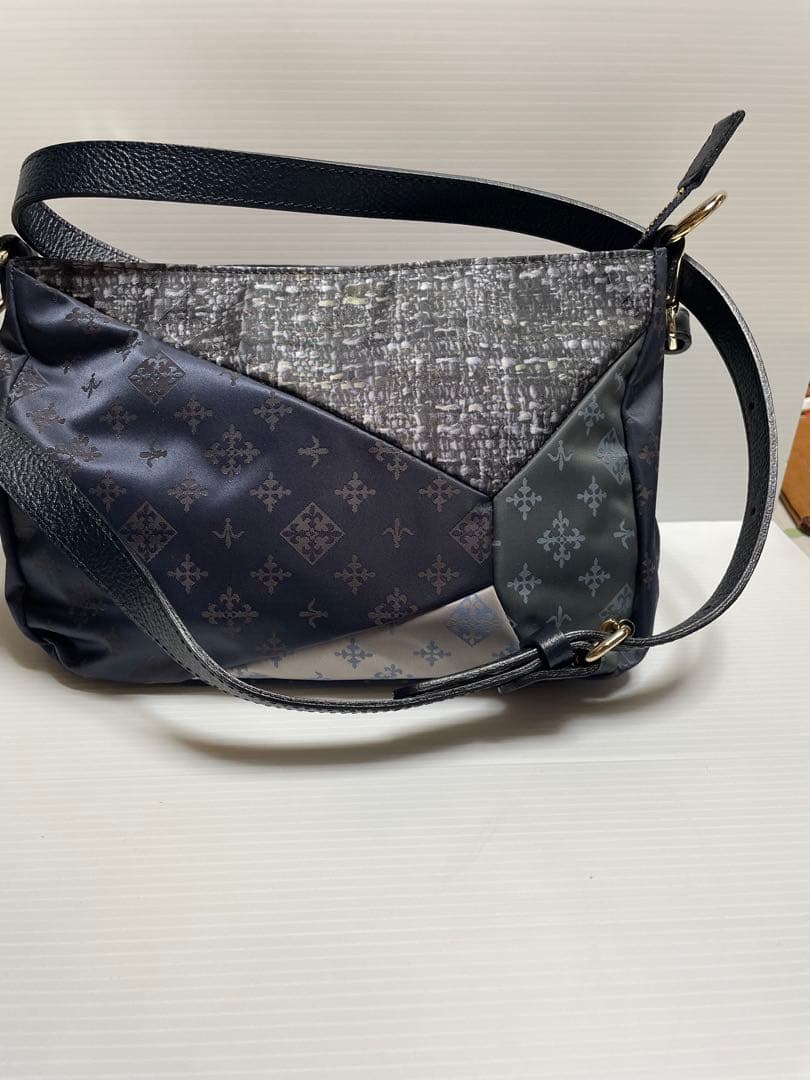 russet ラシット ショルダーバッグ モノグラム柄 ネイビー系