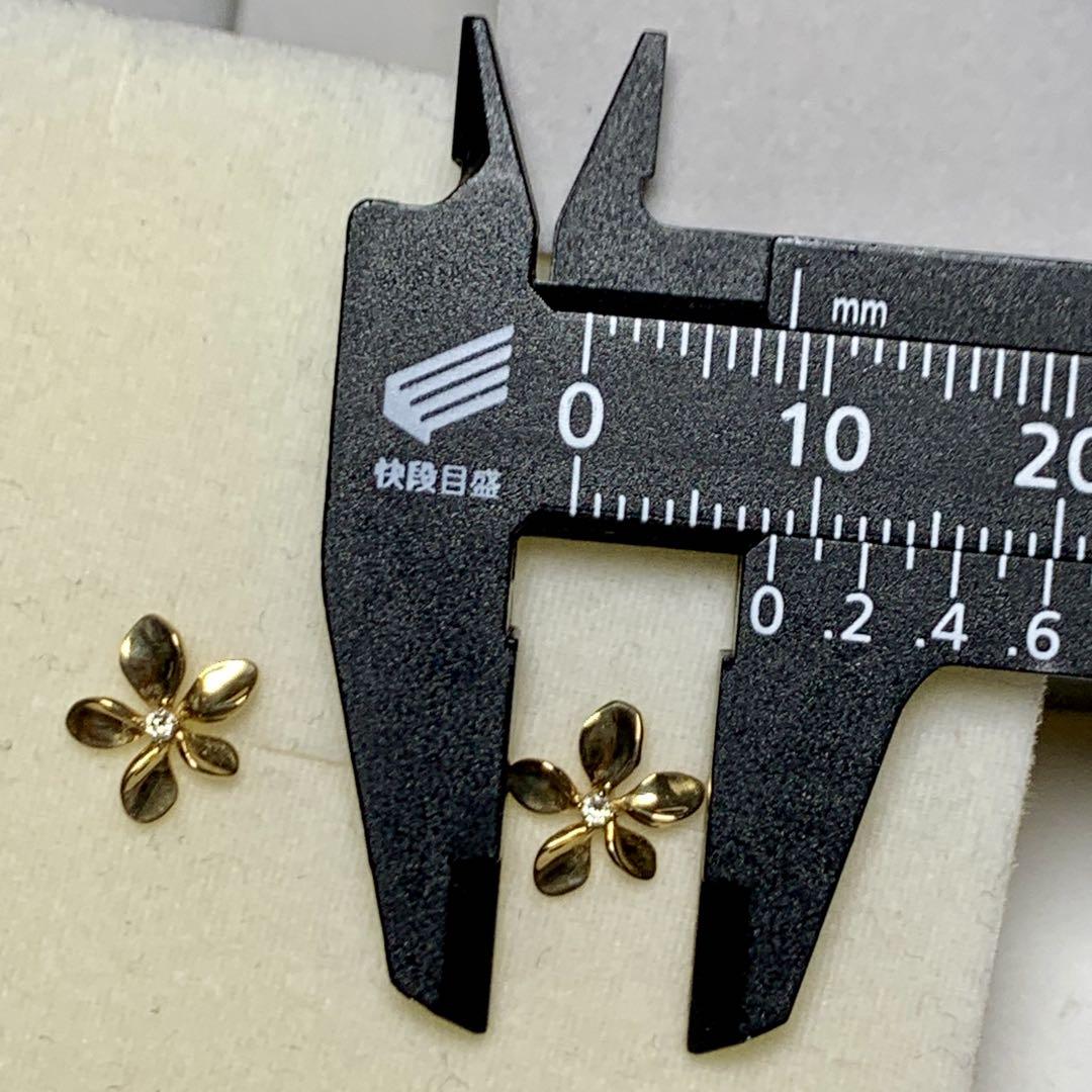 STAR JEWELRY K18 ダイヤピアス 花モチーフ
