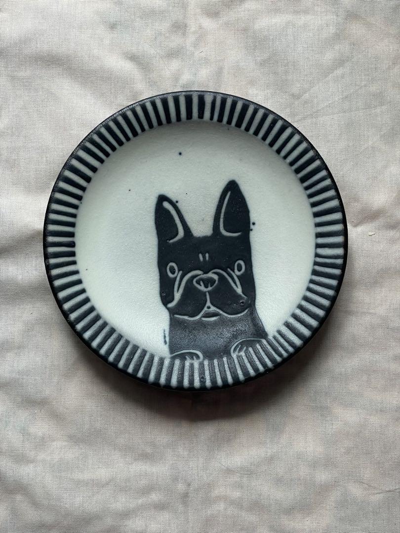 坂井千尋　犬　皿　作家物