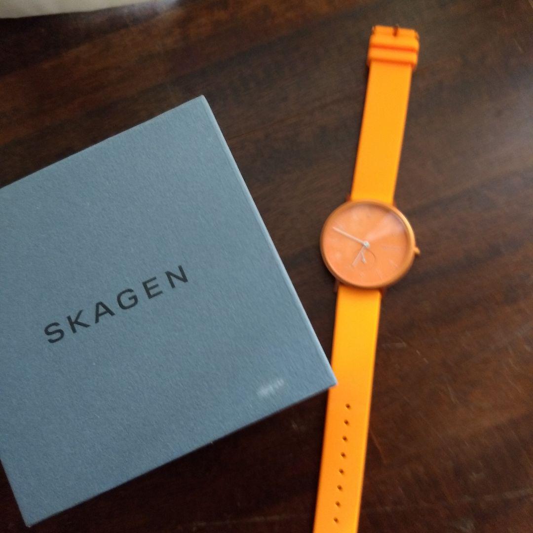 SKAGEN オレンジ クォーツ 腕時計