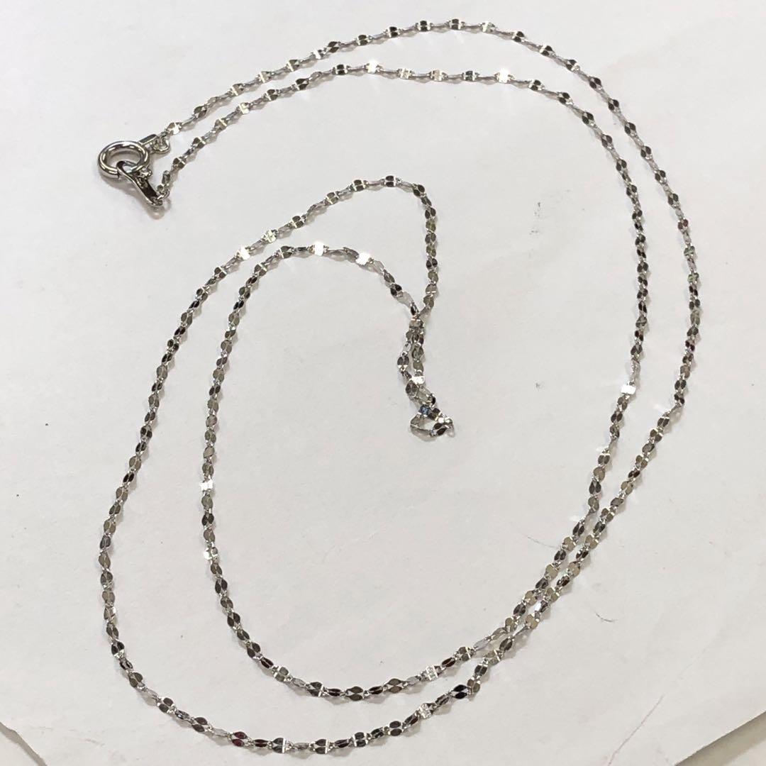 Pt850 プラチナ 45cm ペタルチェーンネックレス シンプル　ファンタジア Pt850 プラチナ 50cm ペタルチェーンネックレス シンプル