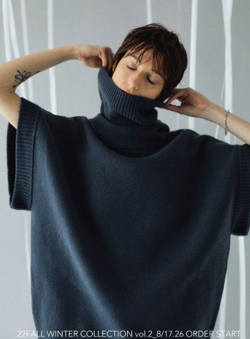 Hood design knit vest ニットベスト RIMARK