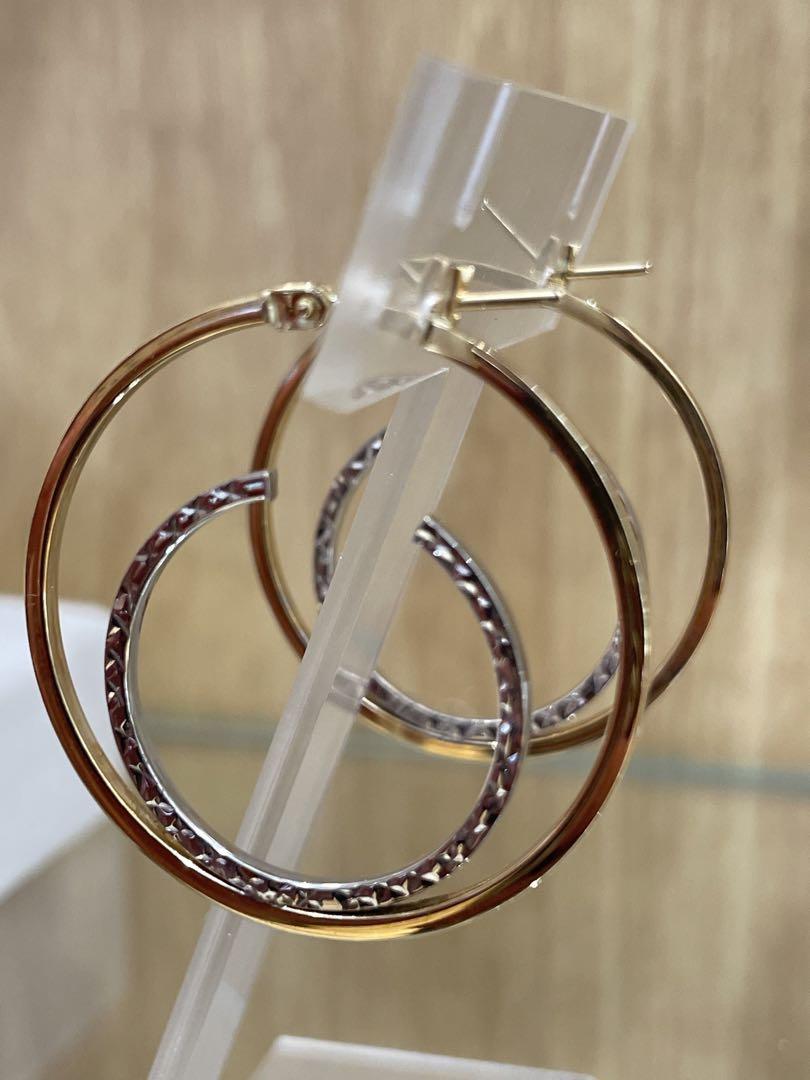 【高品質】 新品】K14YG/WGフープピアス アクセサリー