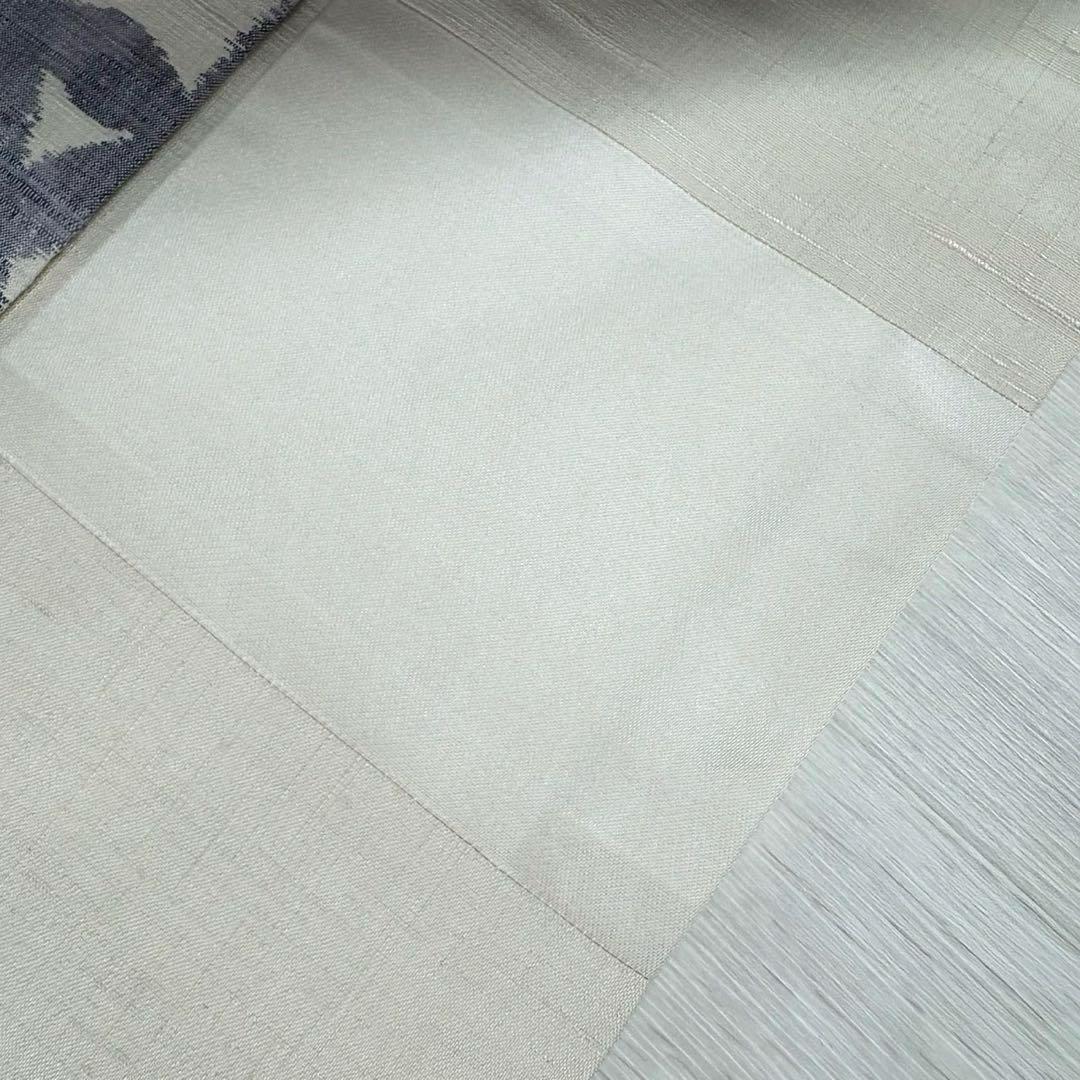 小千谷紬 名古屋帯 花唐草 上品な織出し 九寸 正絹 着物 RO-3181