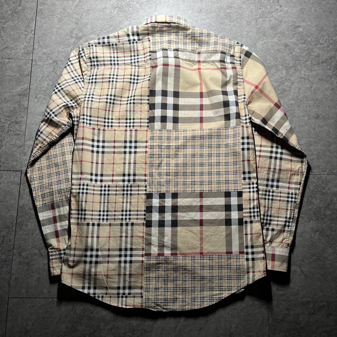 BURBERRY ノバチェック パッチワーク 長袖シャツ M 送料無料