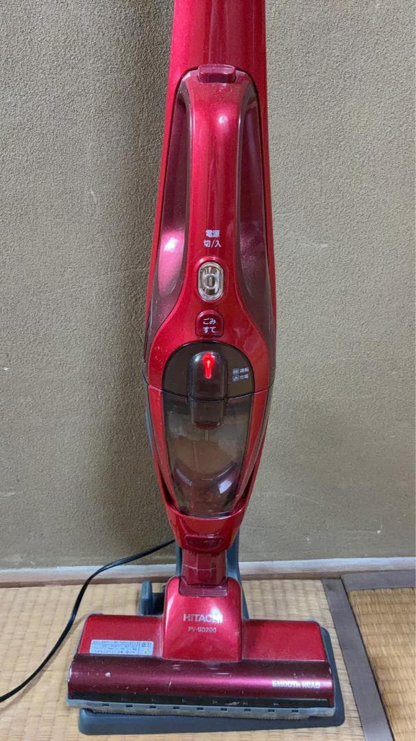 中古 HITACHI PV-BD200 コードレス掃除機 パールレッド 動作品 - メルカリ