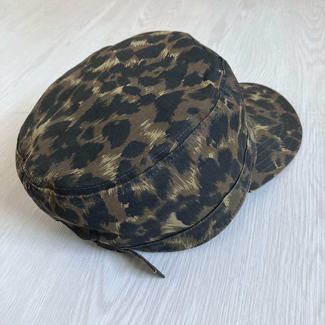 美品 HYSTERIC GLAMOUR ヒョウ柄 迷彩ワークキャップ 刺繍ロゴ