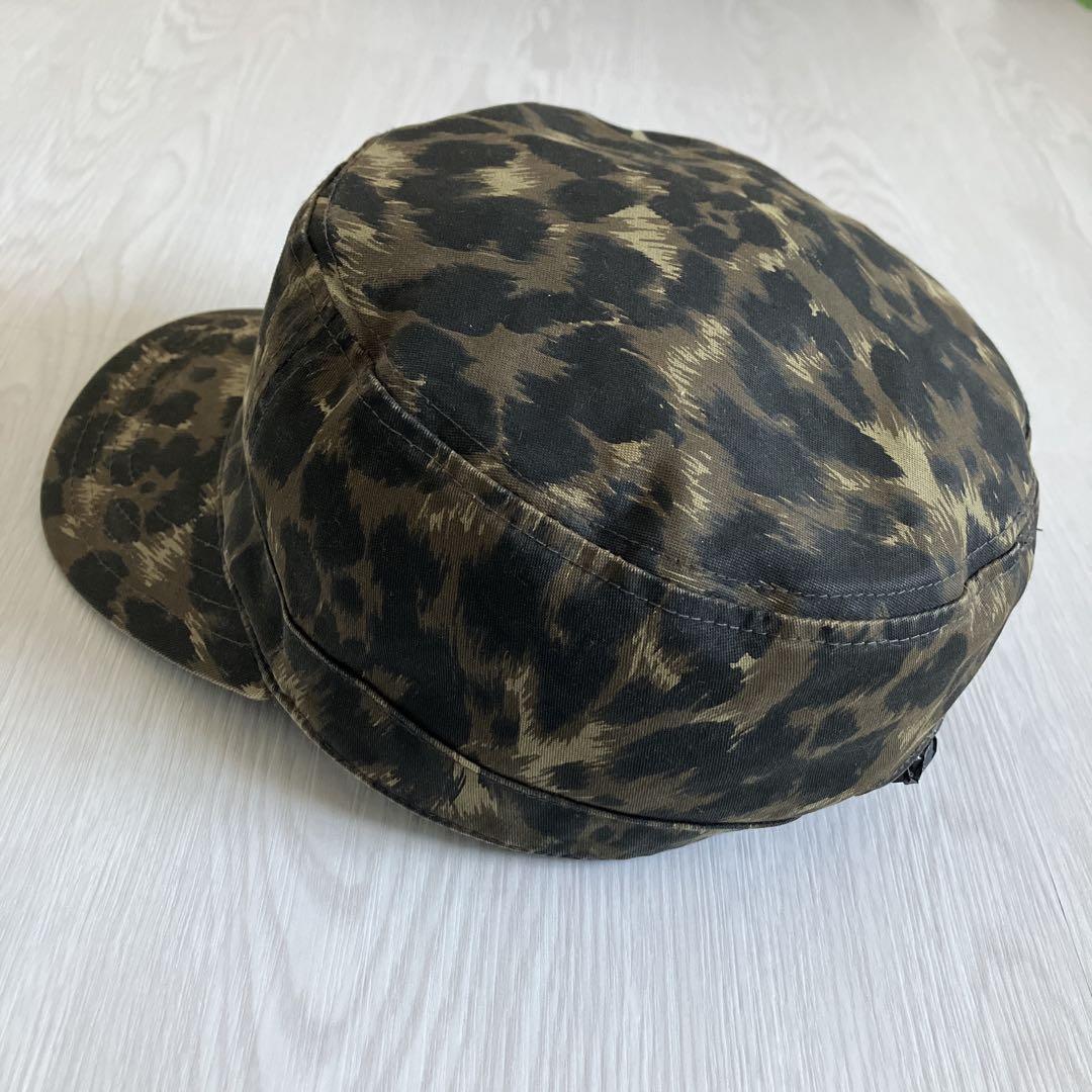 美品 HYSTERIC GLAMOUR ヒョウ柄 迷彩ワークキャップ 刺繍ロゴ