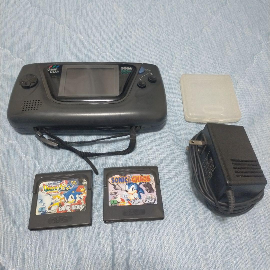 値下げ】ゲームギア本体 SEGA GAME GEAR 充電ケーブル ソフト2本