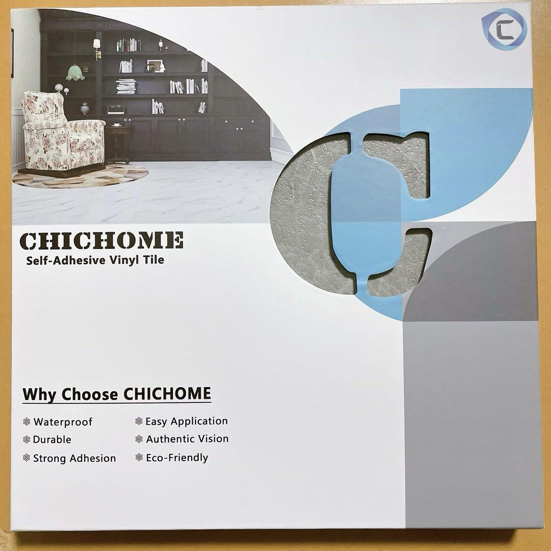 ☘️CHICHOME 大理石調 フロアシート グレー