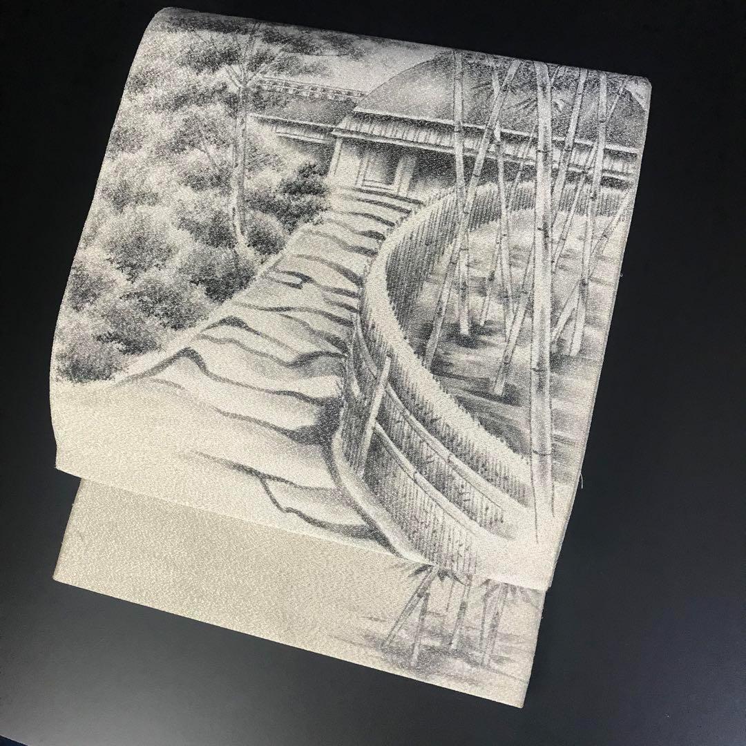 2025新商品 逸品 高級 銀通し 綴れ 袋帯 ZF-869 作家物 メルカリ - 墨描き 落款 着物・浴衣