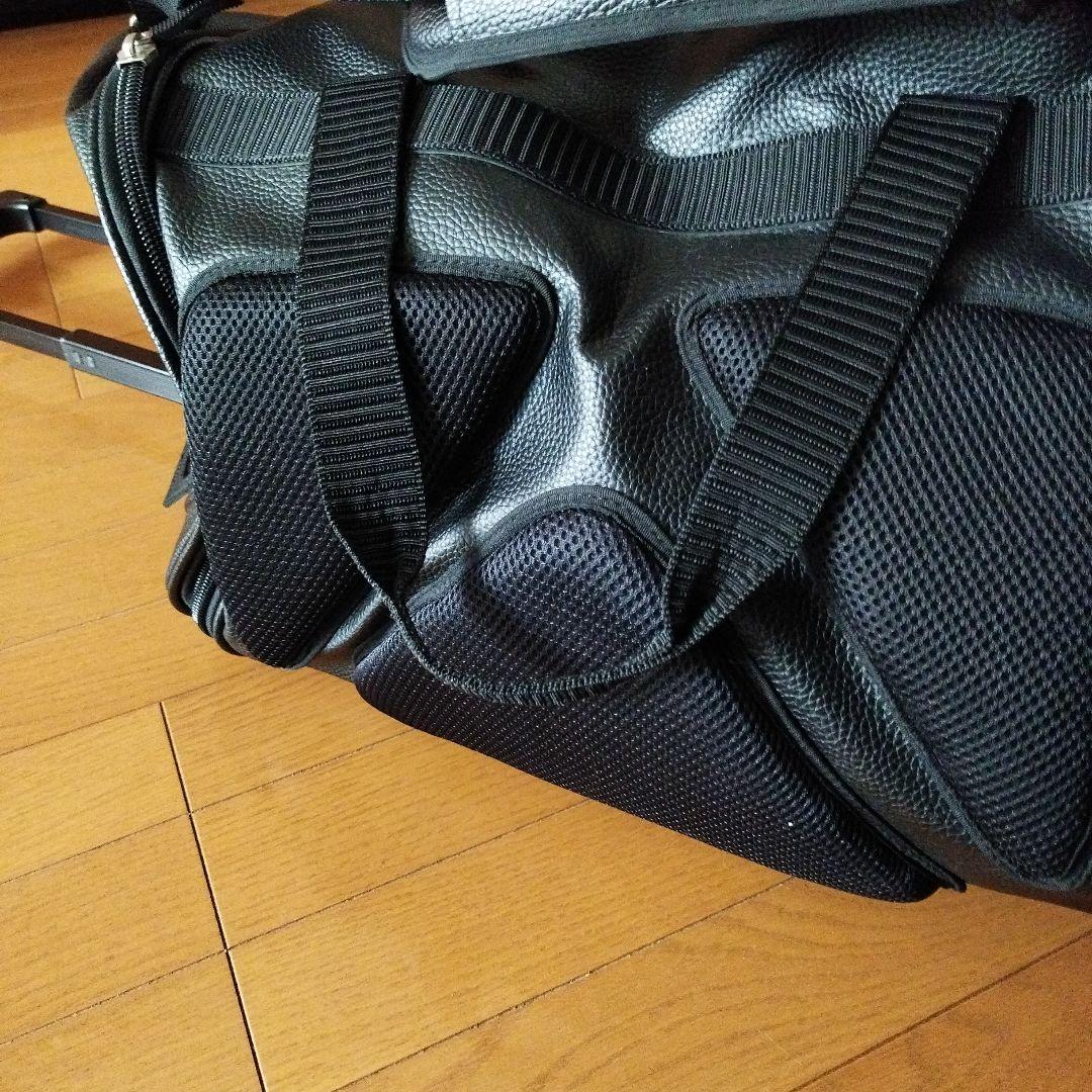 剣道　防具袋　黒のキャリーバッグ 伸縮式ハンドル付き